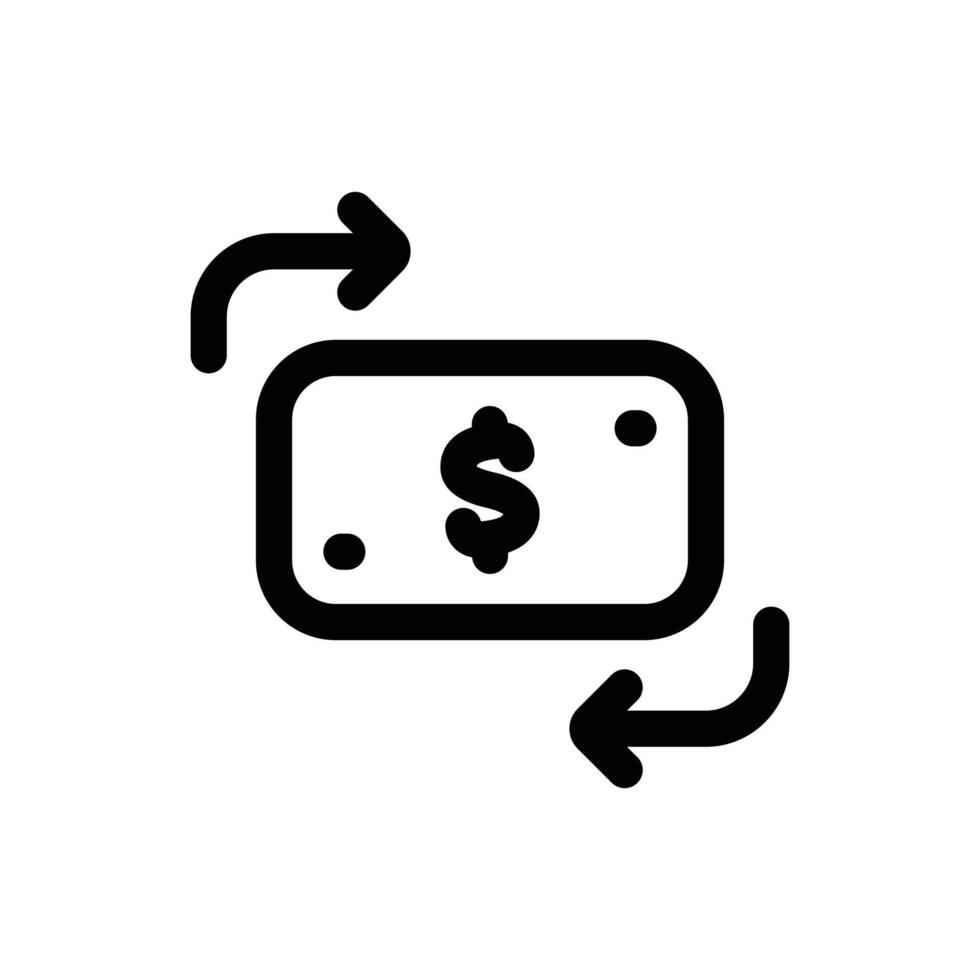 Geld Austausch Symbol im modisch Gliederung Stil isoliert auf Weiß Hintergrund. Geld Austausch Silhouette Symbol zum Ihre Webseite Design, Logo, Anwendung, ui. Vektor Illustration, Folge10.