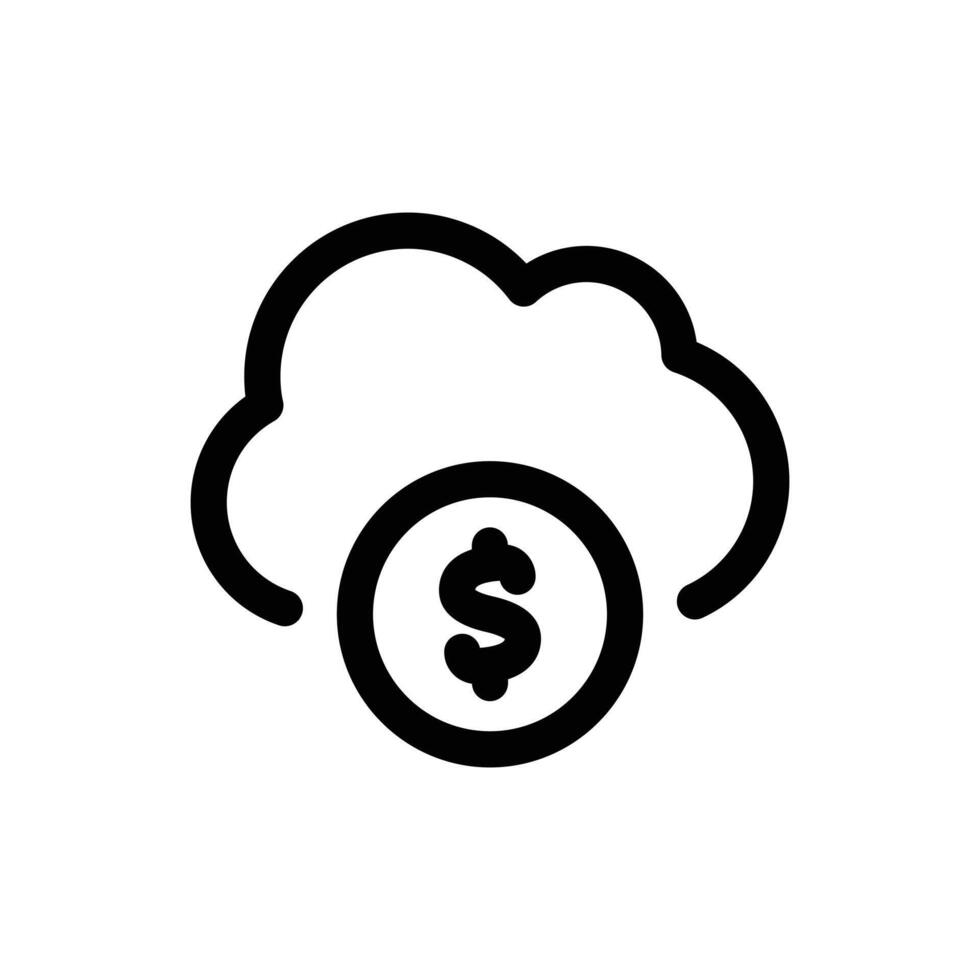 Wolke Bankwesen Symbol im modisch Gliederung Stil isoliert auf Weiß Hintergrund. Wolke Bankwesen Silhouette Symbol zum Ihre Webseite Design, Logo, Anwendung, ui. Vektor Illustration, Folge10.