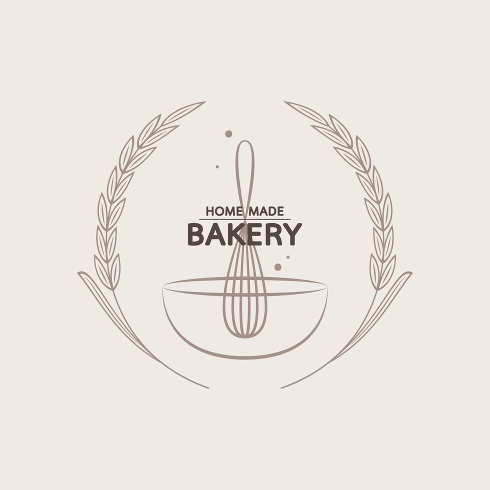 Bäckerei-Logo-Design. Bäckerei-Zeichen-Vektor. Schneebesen-Logo-Design. vektor