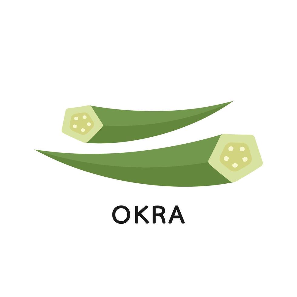 okra på vit bakgrund. okra vektor. okra logotyp design. vektor