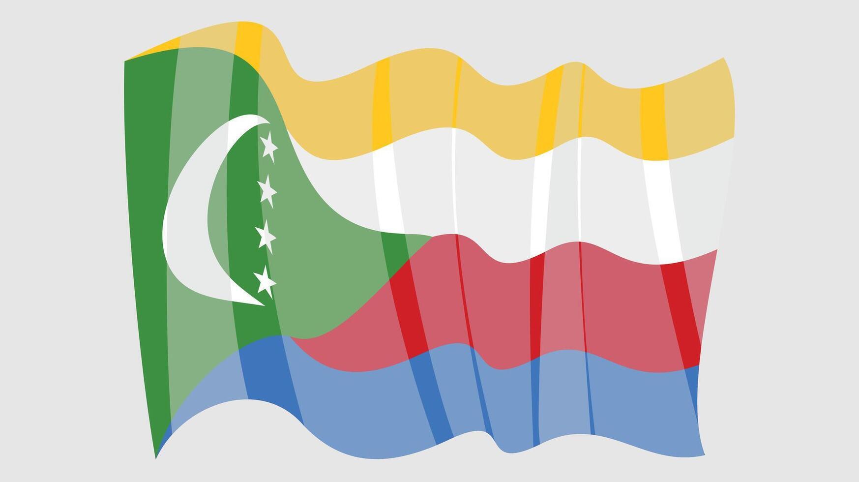 3d Stil Welle Flaggen Vektor Illustration