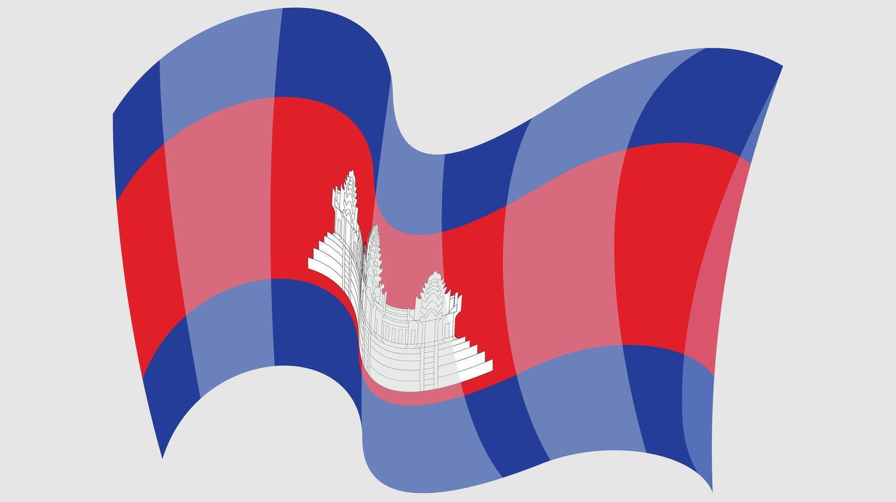 3d stil flaggor med vågor vektor illustration