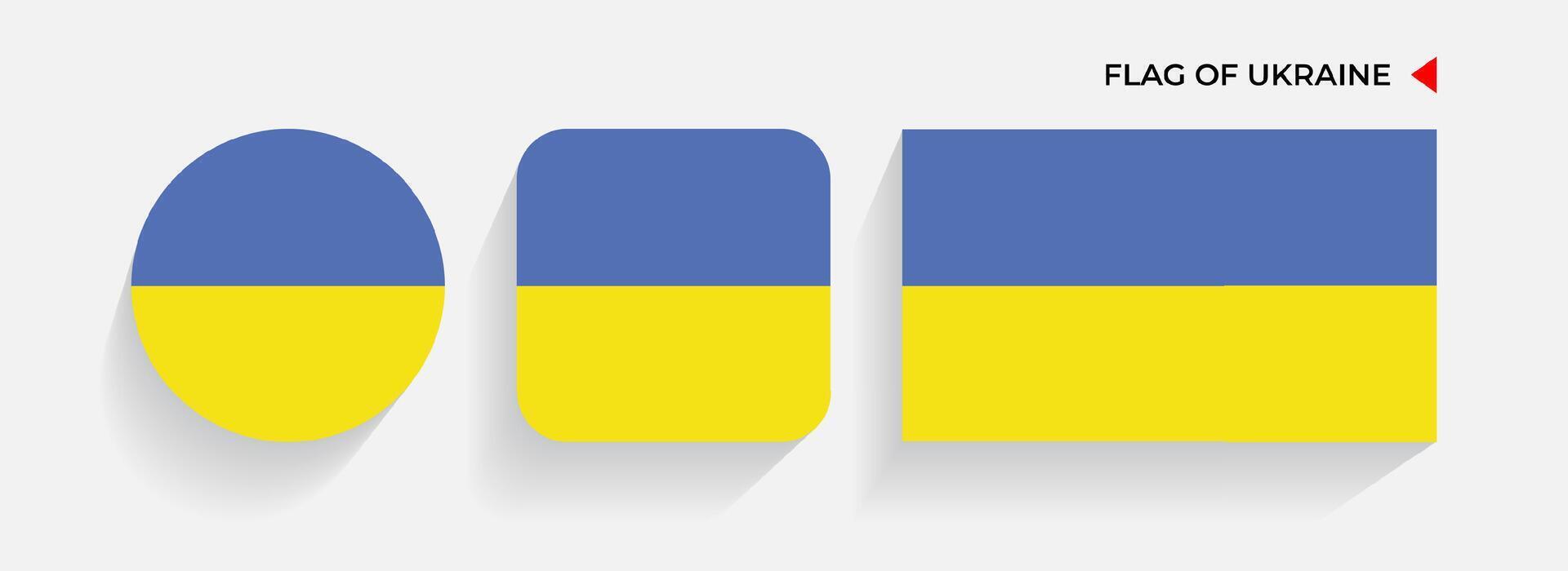ukraina flaggor anordnad i runda, fyrkant och rektangulär former vektor