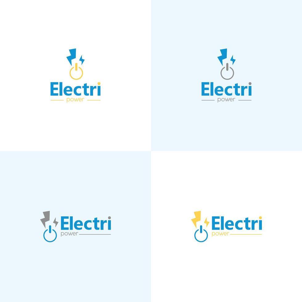 elektrisk kraft energi företag logotyp design kombination med elektrisk och kraft ikon vektor
