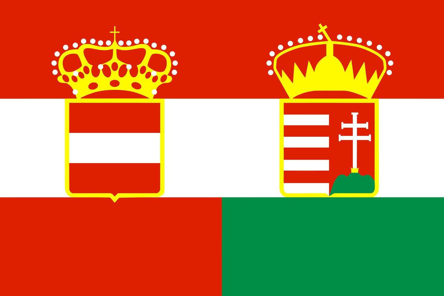 Flagge von Österreich-Ungarn vektor