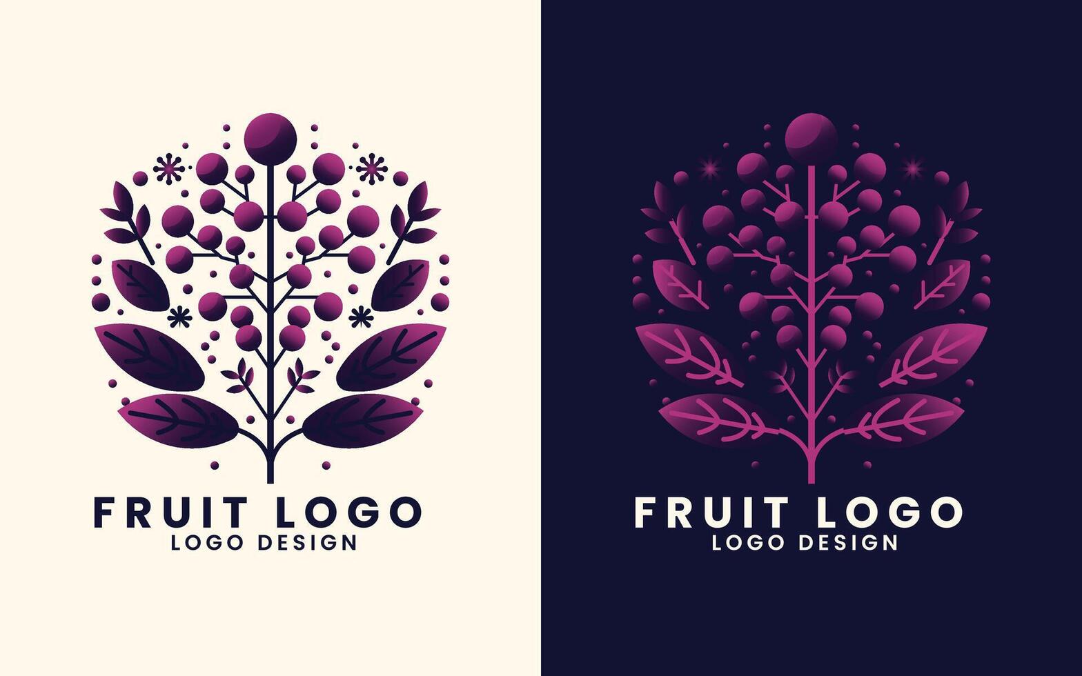 natürlich organisch Konzept Baum Blatt natürlich Essen Früchte Logo Design Vektor Vorlage
