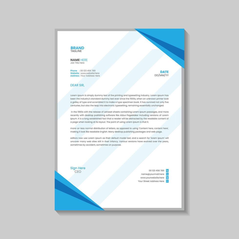 företag företags- brev mall design vektor