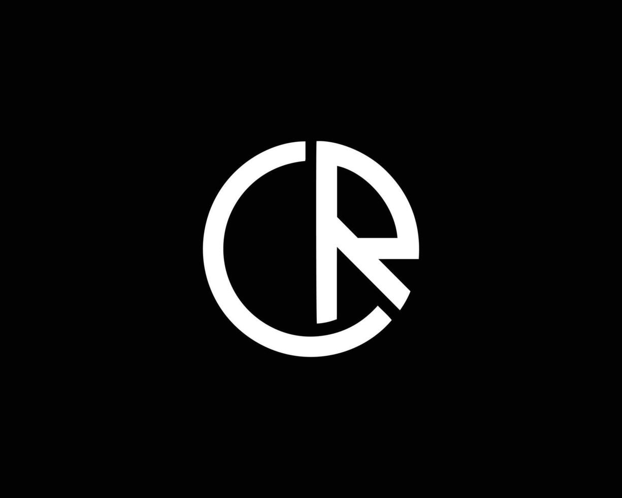 runda cr eller rc brev logotyp design vektor mall.