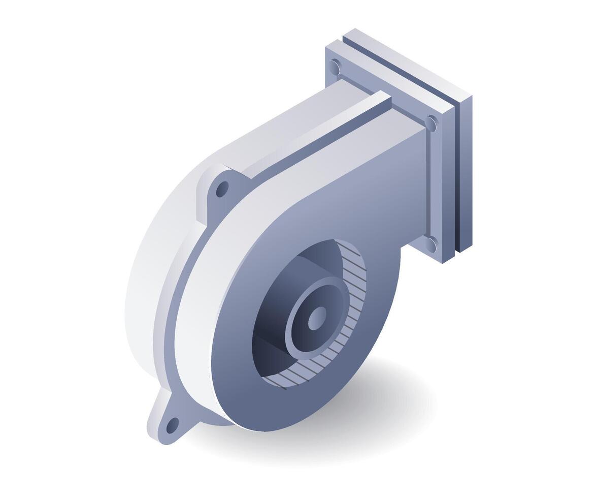 industriell Luft Gebläse Filter hvac System eben isometrisch 3d Illustration vektor