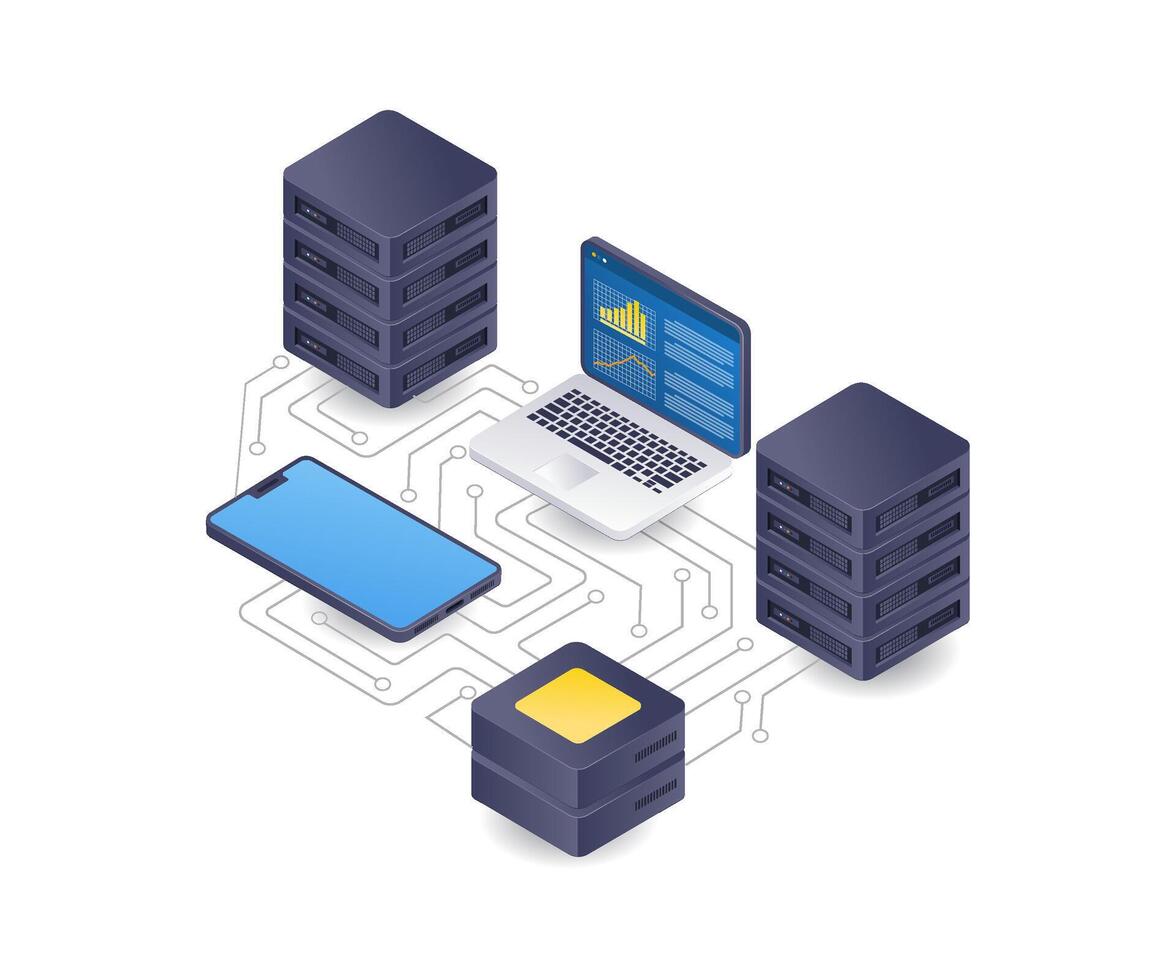 nätverk förvaltning server data analys vektor