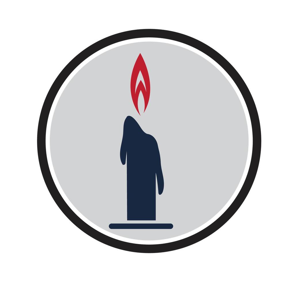 Kerze Logo und Symbol Vektor Illustration Design isoliert grau Hintergrund