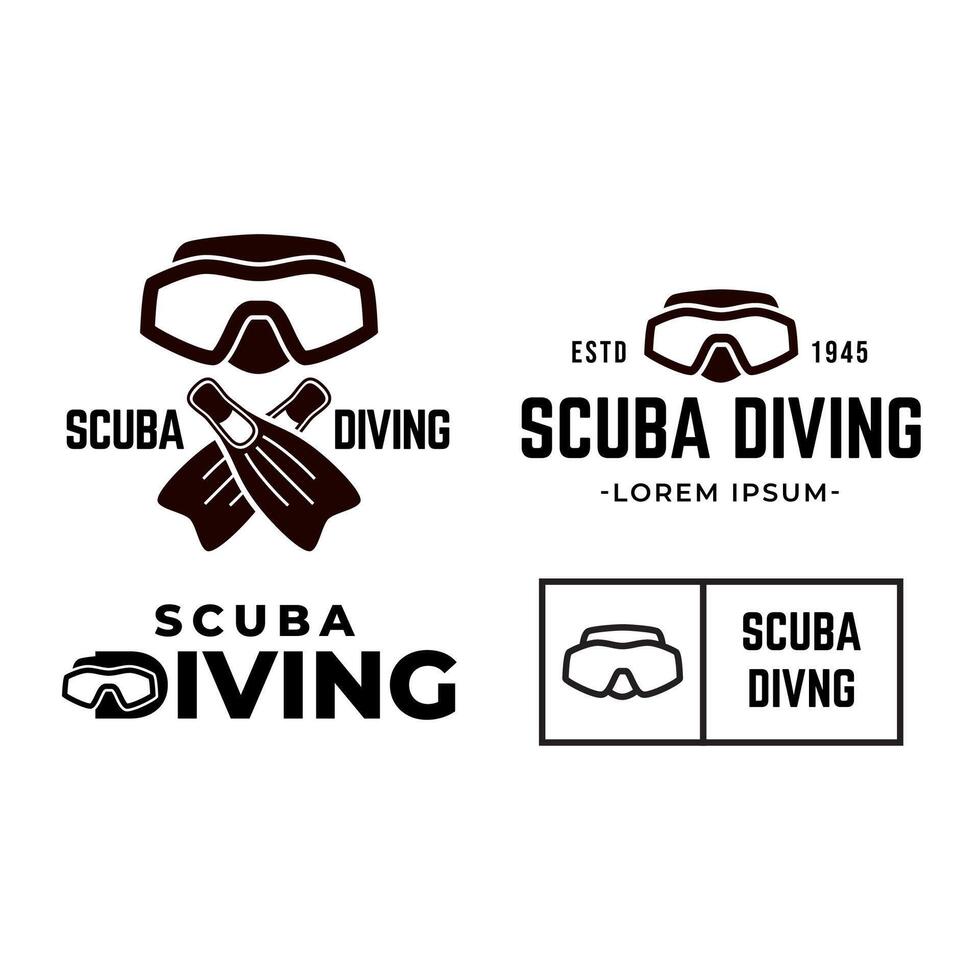 uppsättning av dykning dykning klubb och dykning skola design. vektor