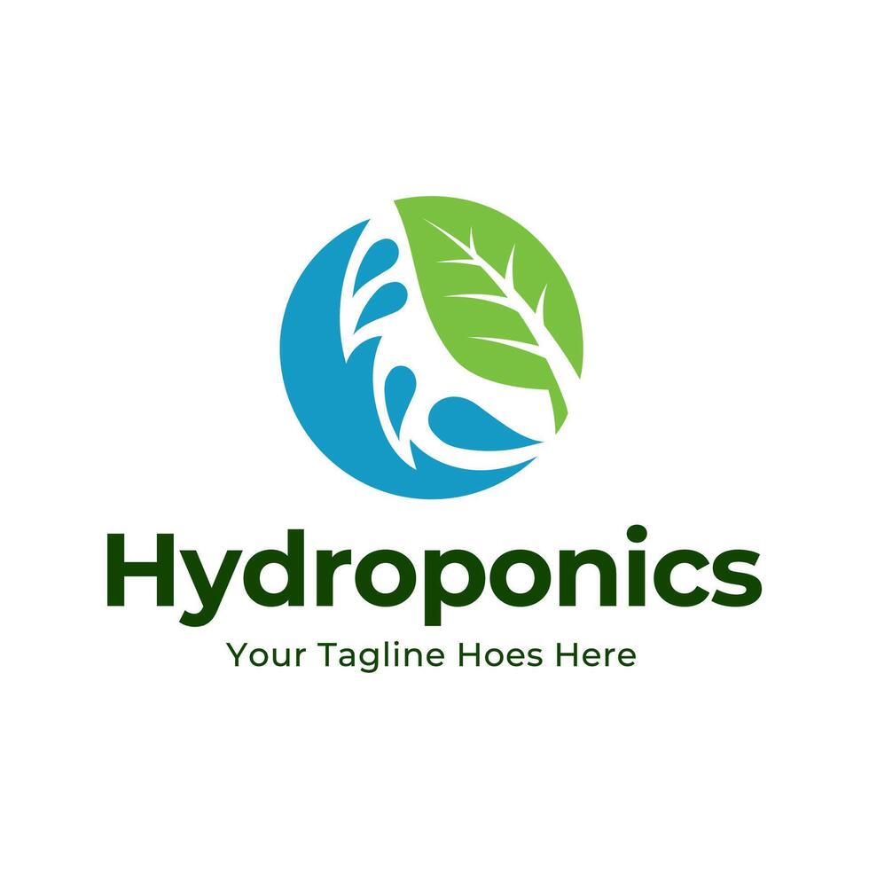hydroponik logotyp vektor illustration design isolerat på vit bakgrund