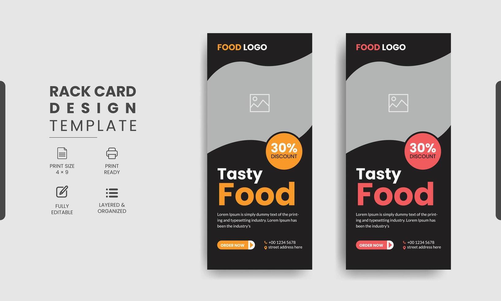 schnell Essen Restaurant Gestell Karte oder Flyer Design vektor