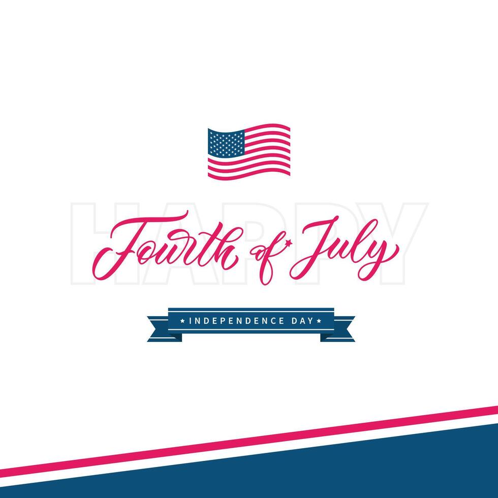fjärde av juli USA oberoende dag baner design. 4:e juli firande baner, affisch, kort. oberoende dag förenad stater av Amerika baner mall. vektor