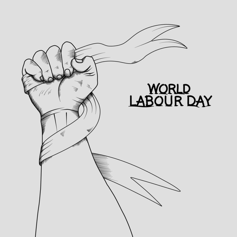 illustration av händer innehav en trasa symboliserar frihet, värld arbetskraft dag vektor