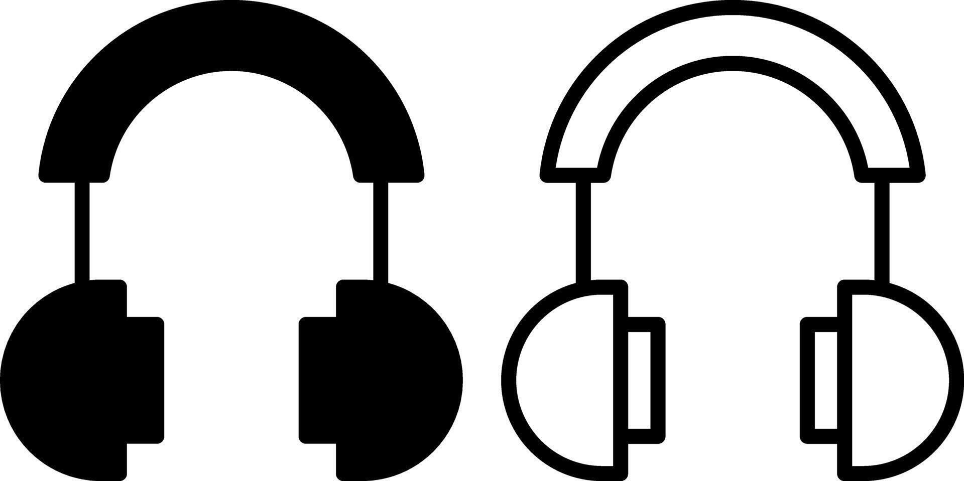 Headset Symbol, Zeichen, oder Symbol im Glyphe und Linie Stil isoliert auf transparent Hintergrund. Vektor Illustration