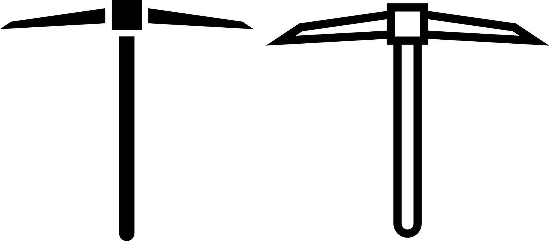 Spitzhacke Symbol, Zeichen, oder Symbol im Glyphe und Linie Stil isoliert auf transparent Hintergrund. Vektor Illustration