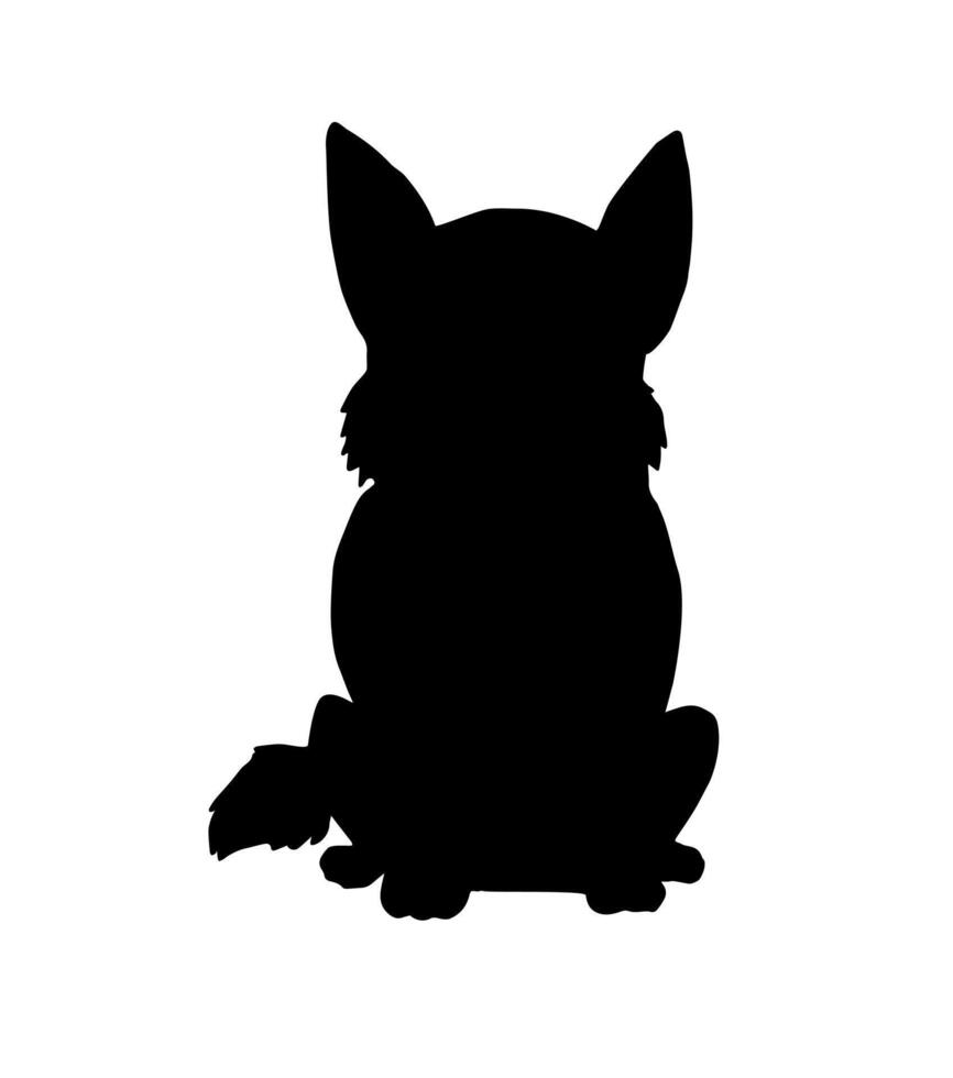 Vektor Hand gezeichnet Corgi Hund Silhouette