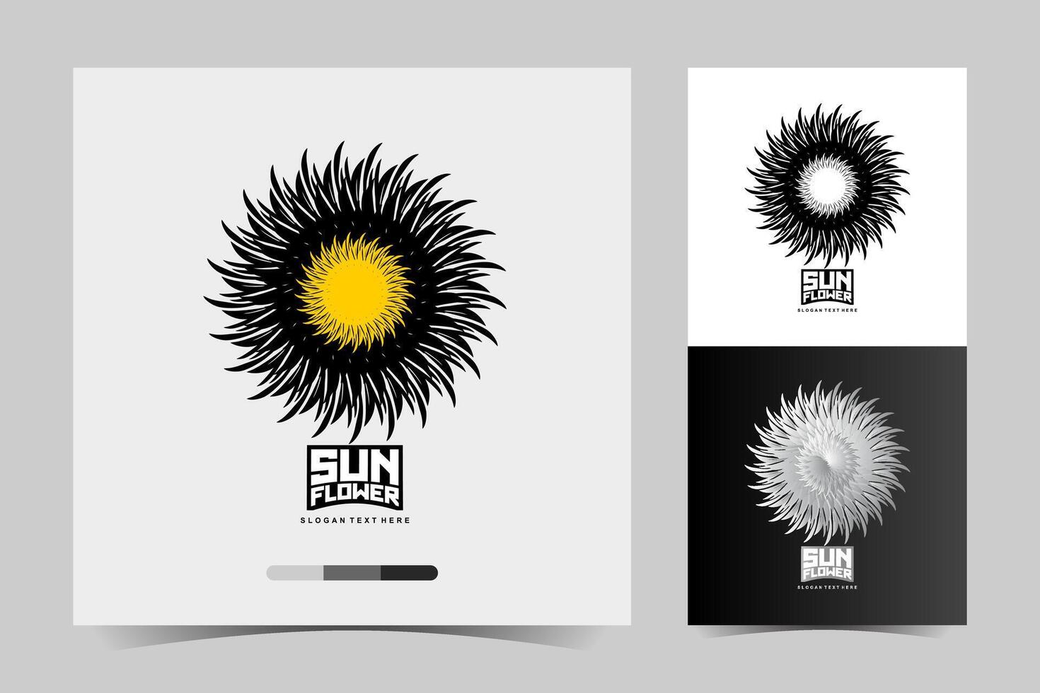 Sonne Blume Logo Design Vorlage Vektor Illustration