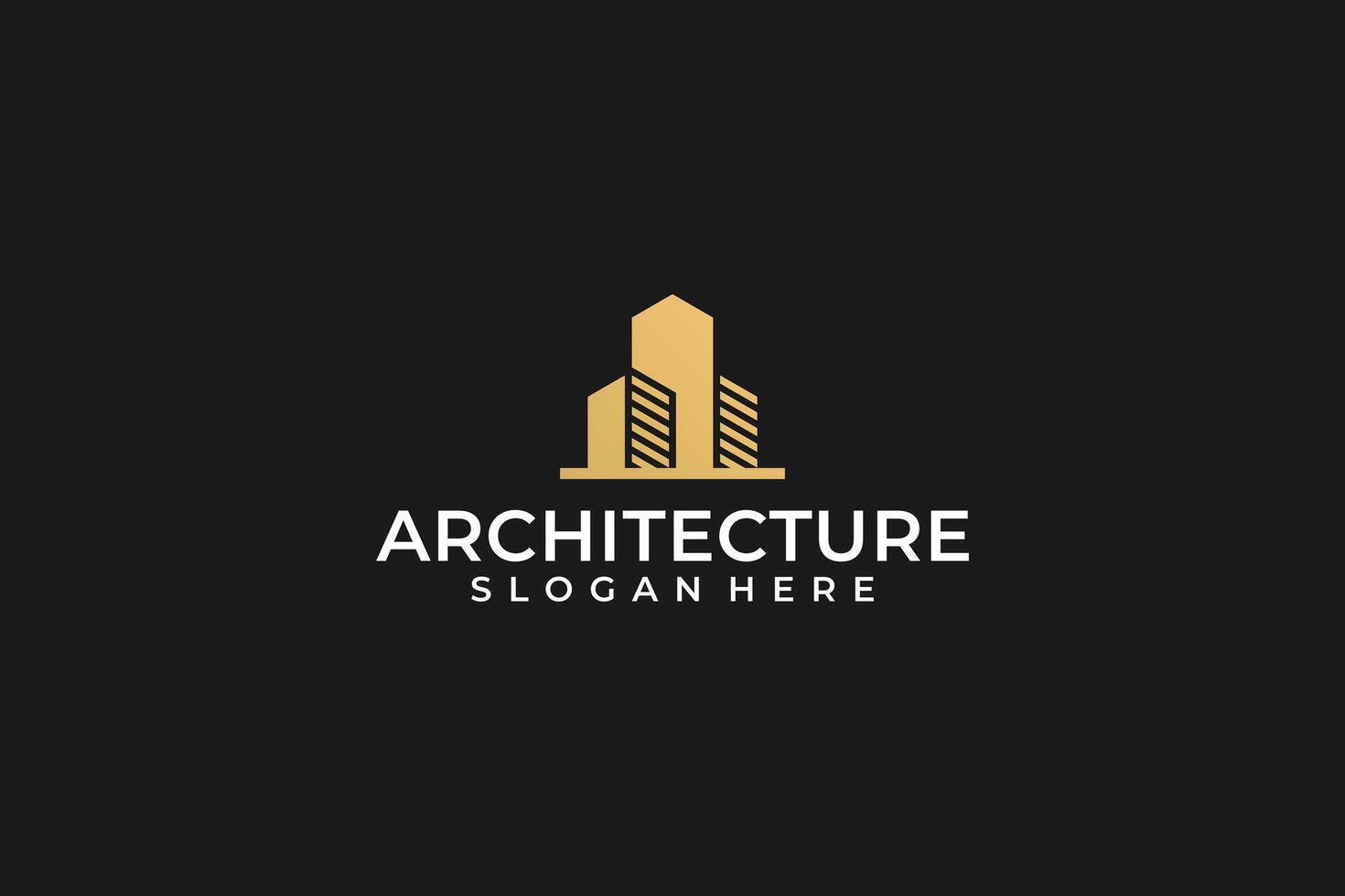 abstrakt Gold die Architektur Gebäude Logo vektor