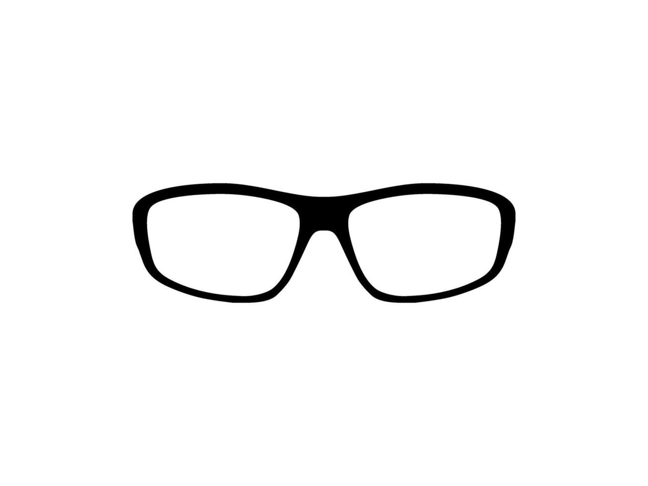 Auge Brille Silhouette, Piktogramm, Vorderseite Sicht, eben Stil, können verwenden zum Logo Gramm, Apps, Kunst Illustration, Vorlage zum Benutzerbild Profil Bild, Webseite, oder Grafik Design Element. Vektor Illustration