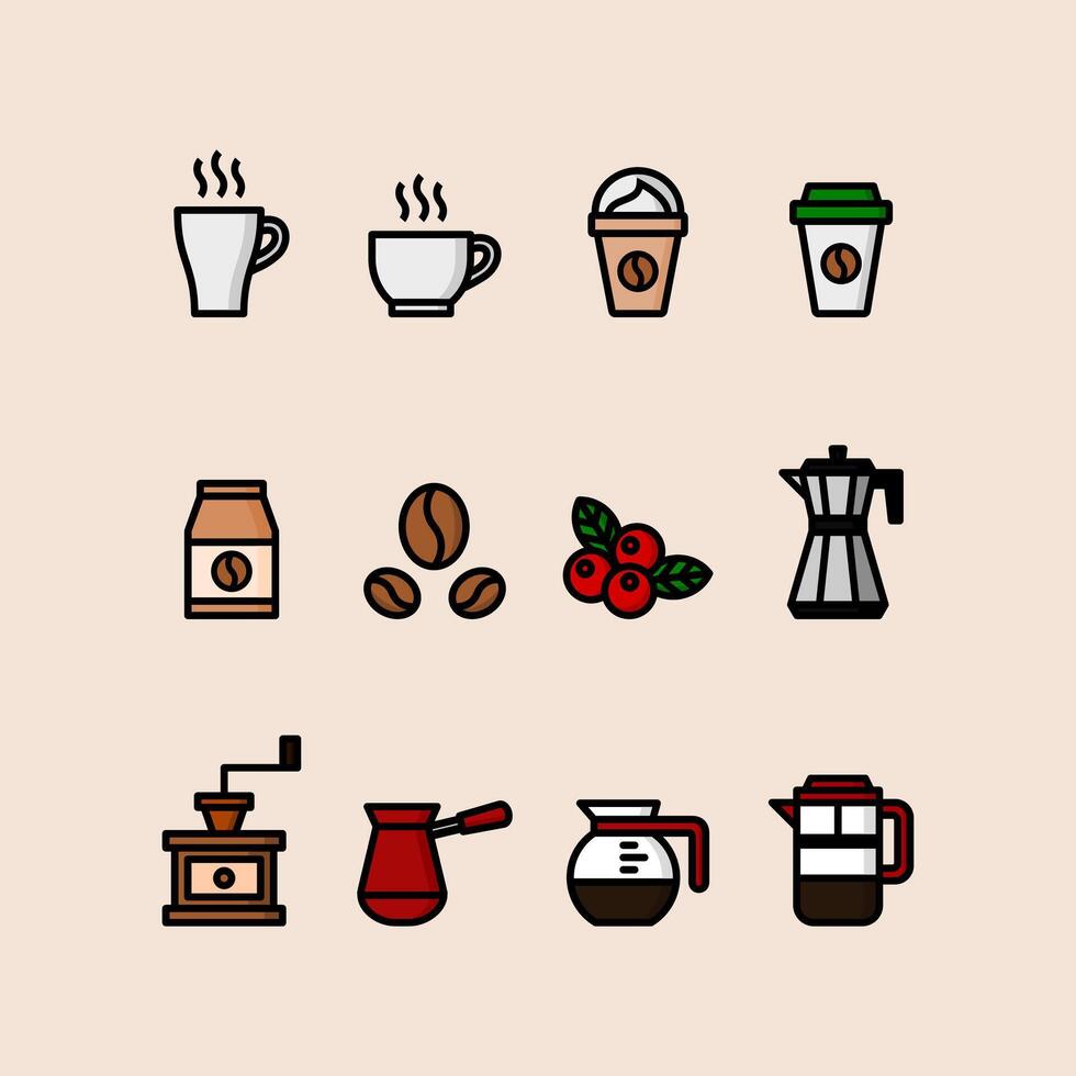 Farbe Kaffee Symbol Illustration Design vektor