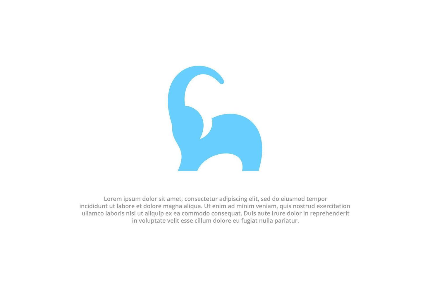 Logo Baby Elefant Blau Silhouette vektor