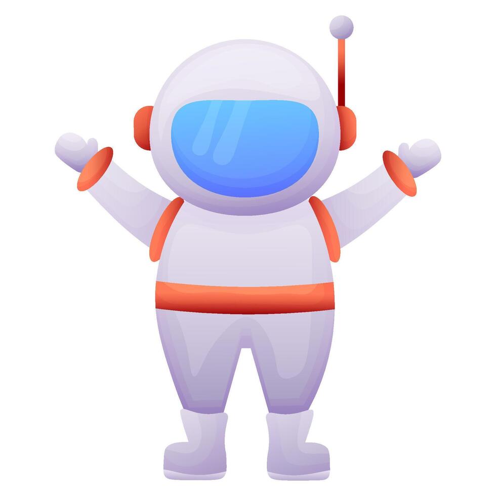 Astronaut, Kosmonaut auf Weiß Hintergrund. Gradient Illustration. Raum Tag vektor