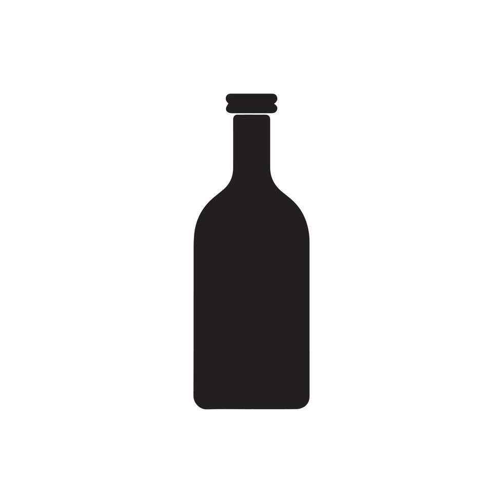 Flasche Symbol. Flasche schwarz Symbol auf Weiß Hintergrund. Vektor Illustration