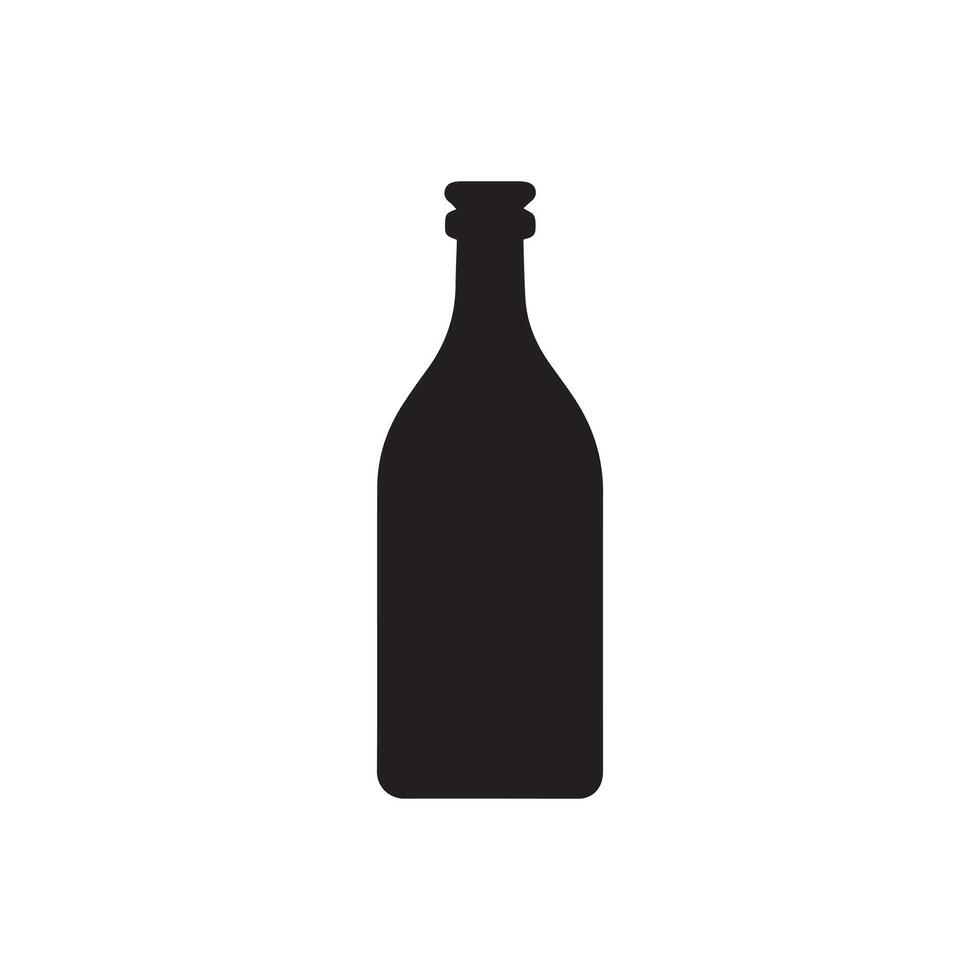 flaska ikon över vit bakgrund, silhuett stil begrepp. vektor illustration