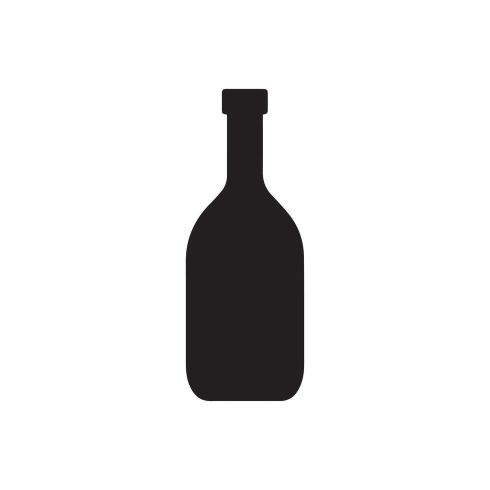 Flasche Symbol. Flasche schwarz Symbol auf Weiß Hintergrund. Vektor Illustration