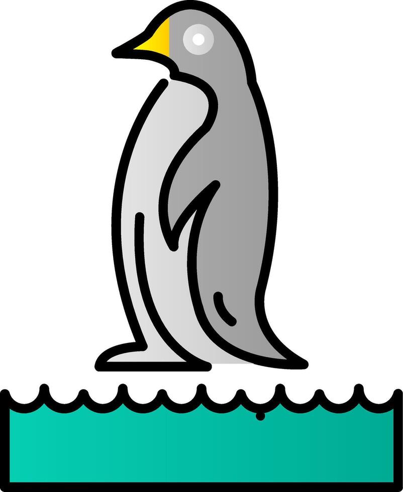 Pinguin Linie gefüllt Gradient Symbol vektor