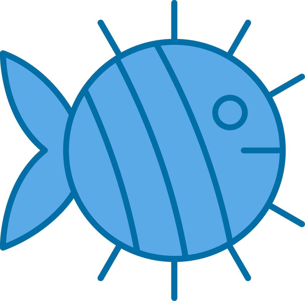 Fisch gefüllt Blau Symbol vektor