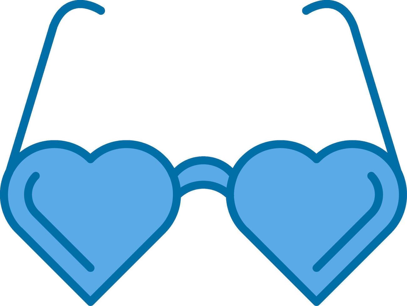 Herz Brille gefüllt Blau Symbol vektor