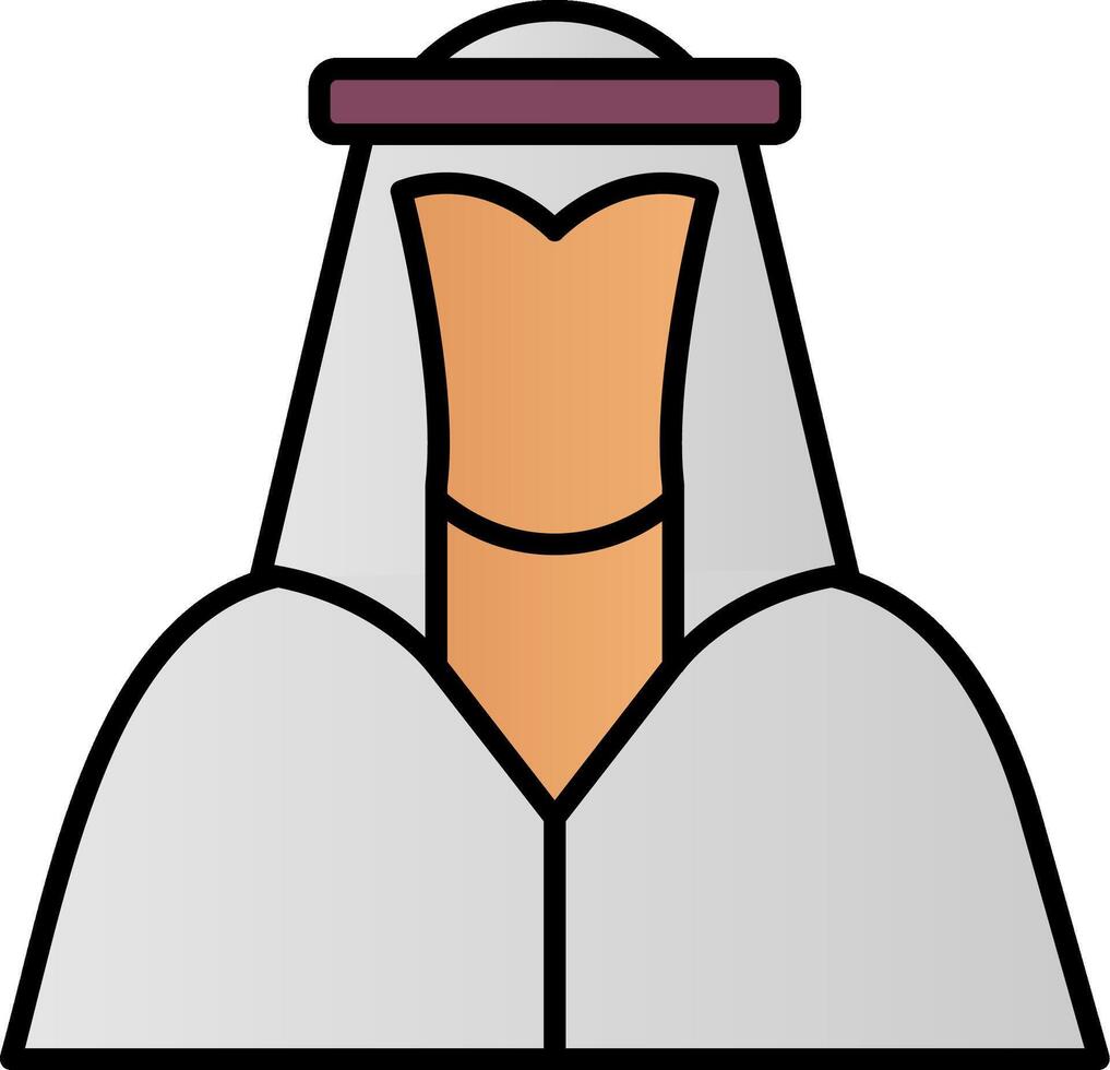 arab linje fylld lutning ikon vektor