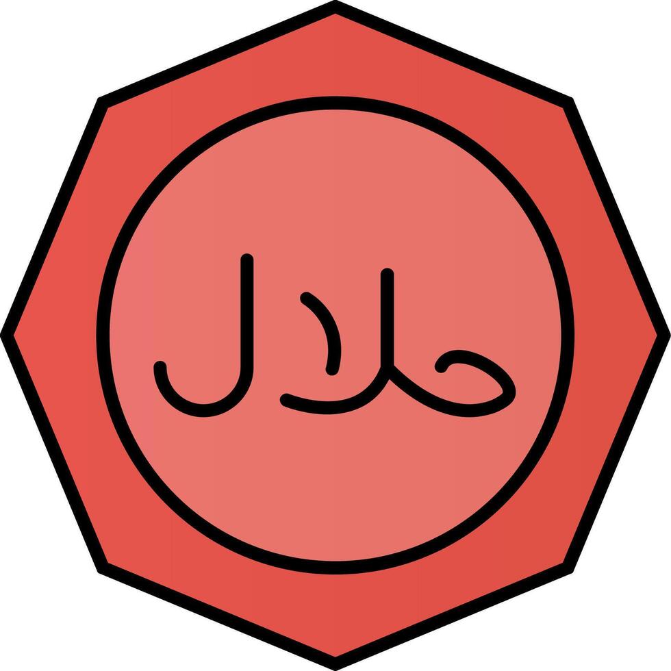 halal Linie gefüllt Gradient Symbol vektor