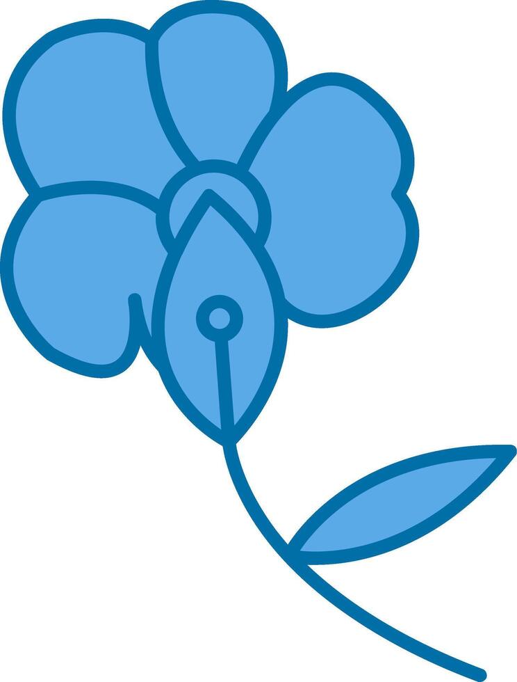 orkide fylld blå ikon vektor