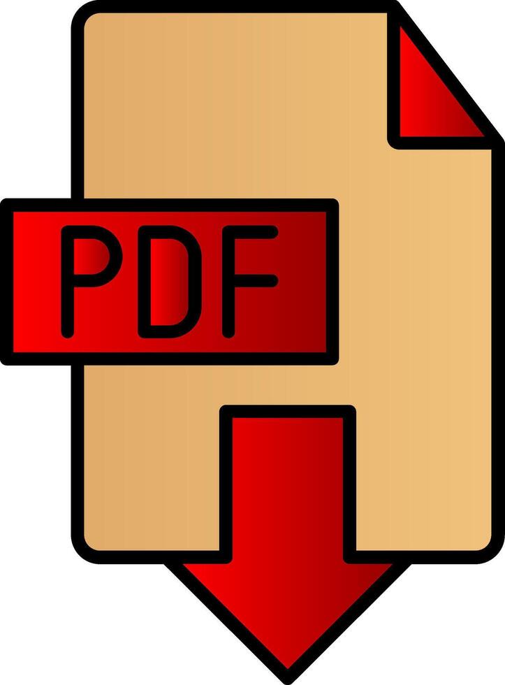 ladda ner pdf linje fylld lutning ikon vektor