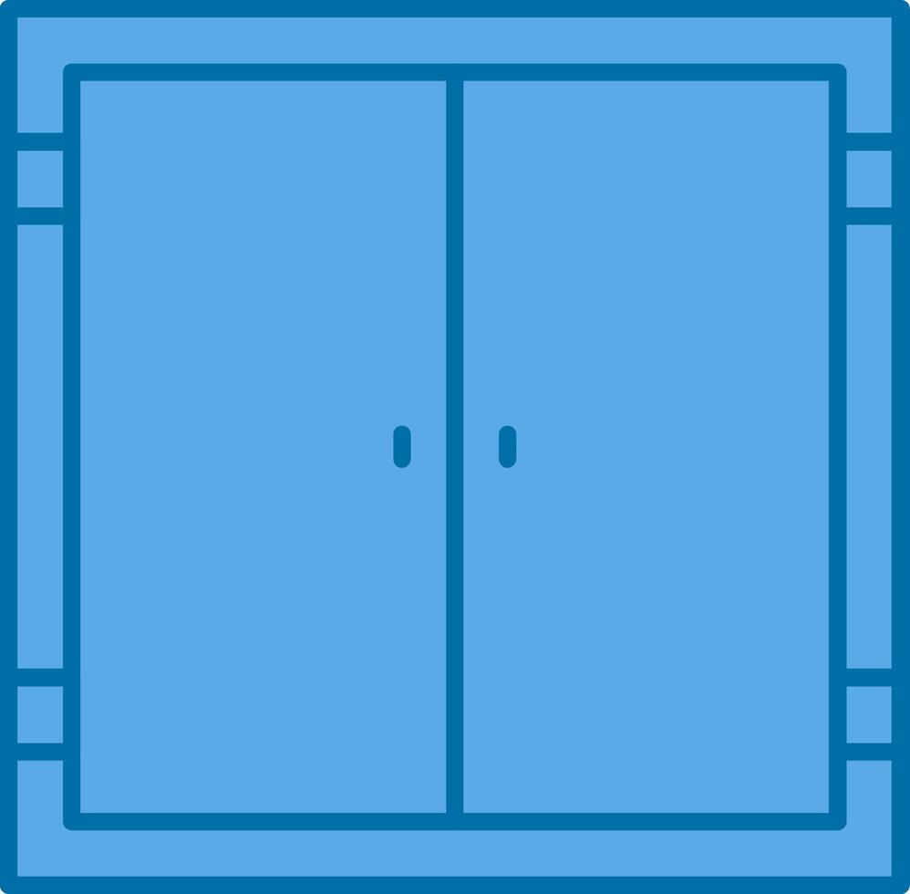 dörr fylld blå ikon vektor