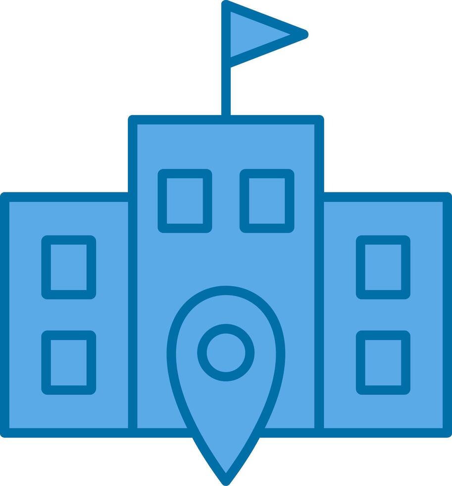 Polling Platz gefüllt Blau Symbol vektor
