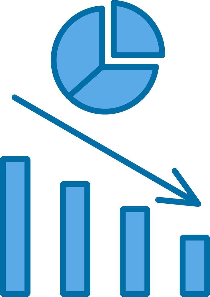 paj Diagram fylld blå ikon vektor