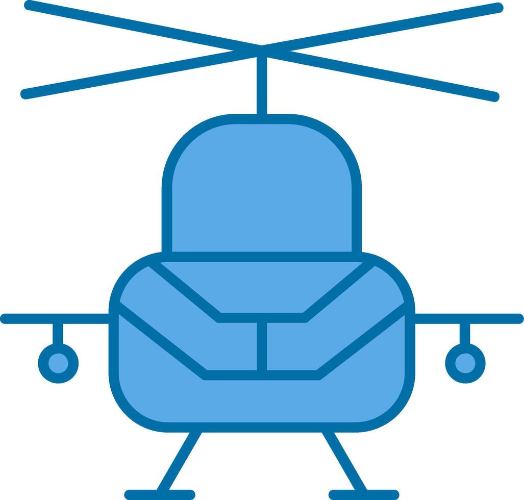 Militär- Hubschrauber gefüllt Blau Symbol vektor