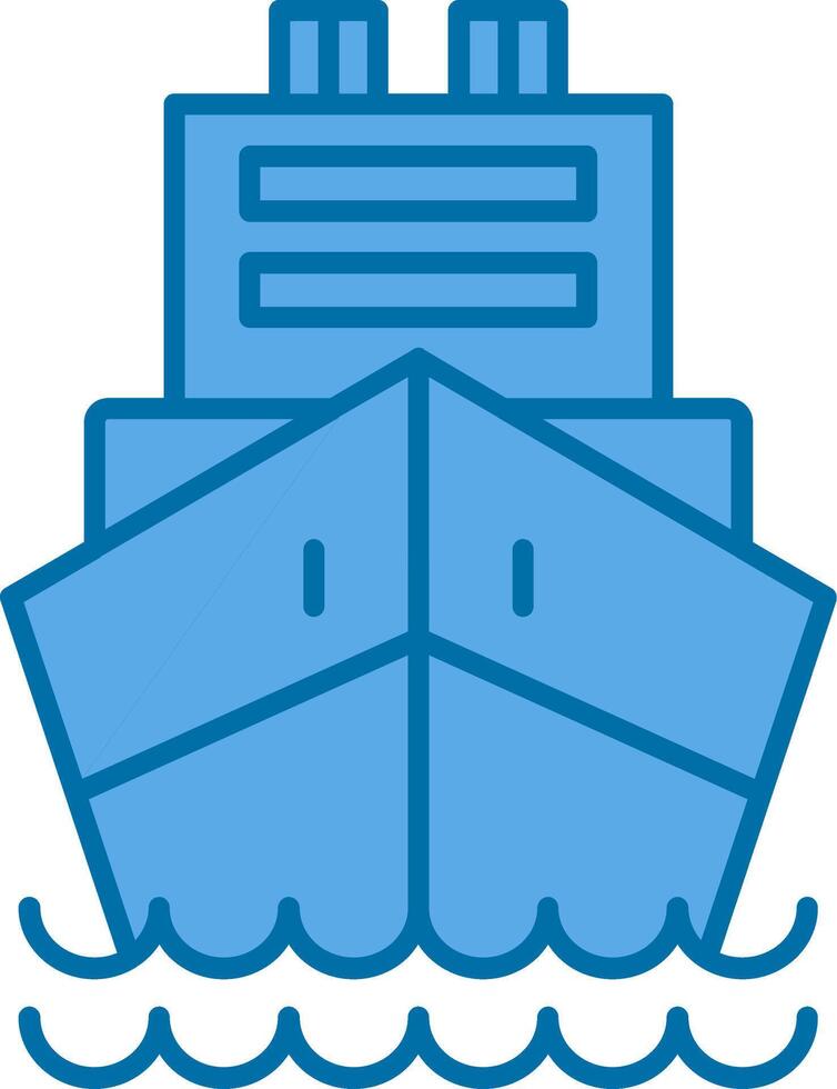 logistik fartyg fylld blå ikon vektor
