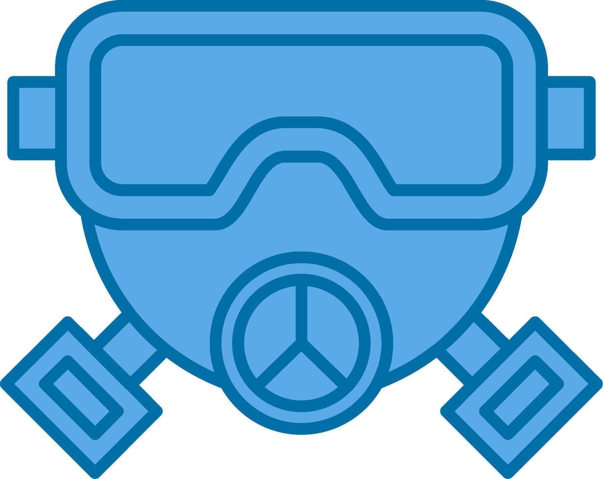 gas mask fylld blå ikon vektor