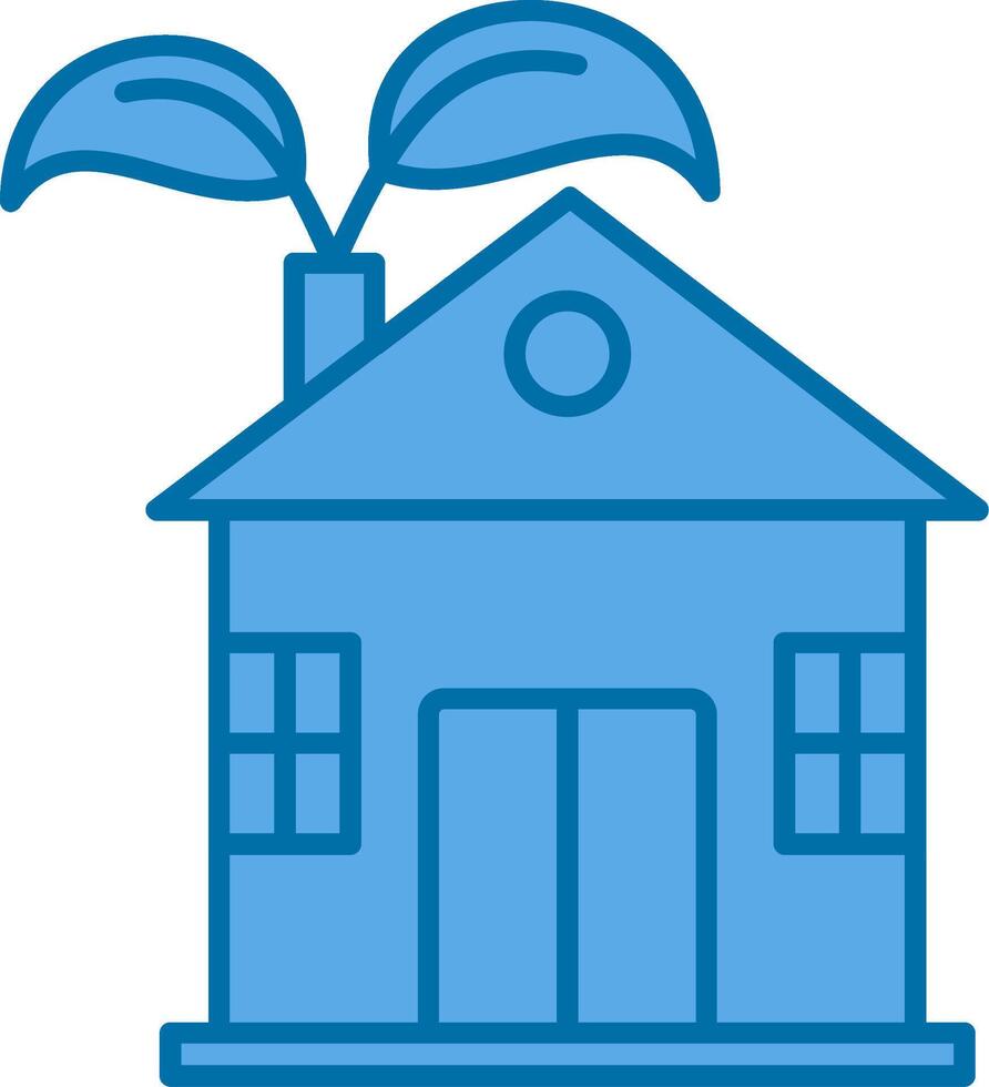 Öko Haus gefüllt Blau Symbol vektor