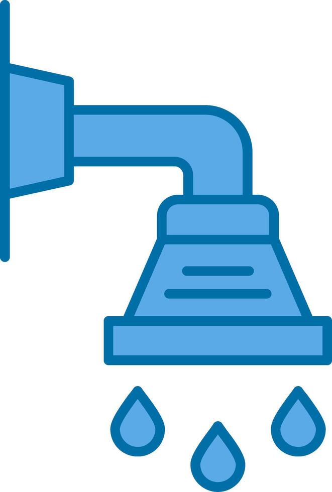 Dusche gefüllt Blau Symbol vektor