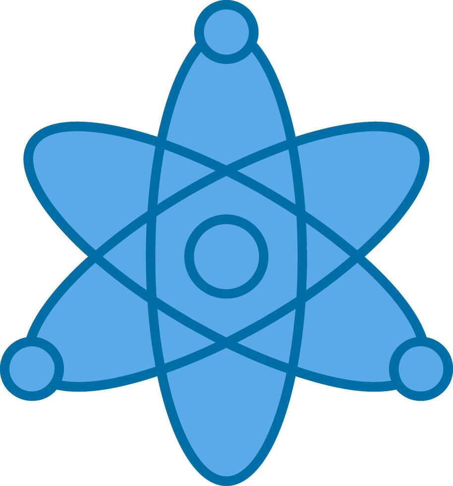 atom fylld blå ikon vektor