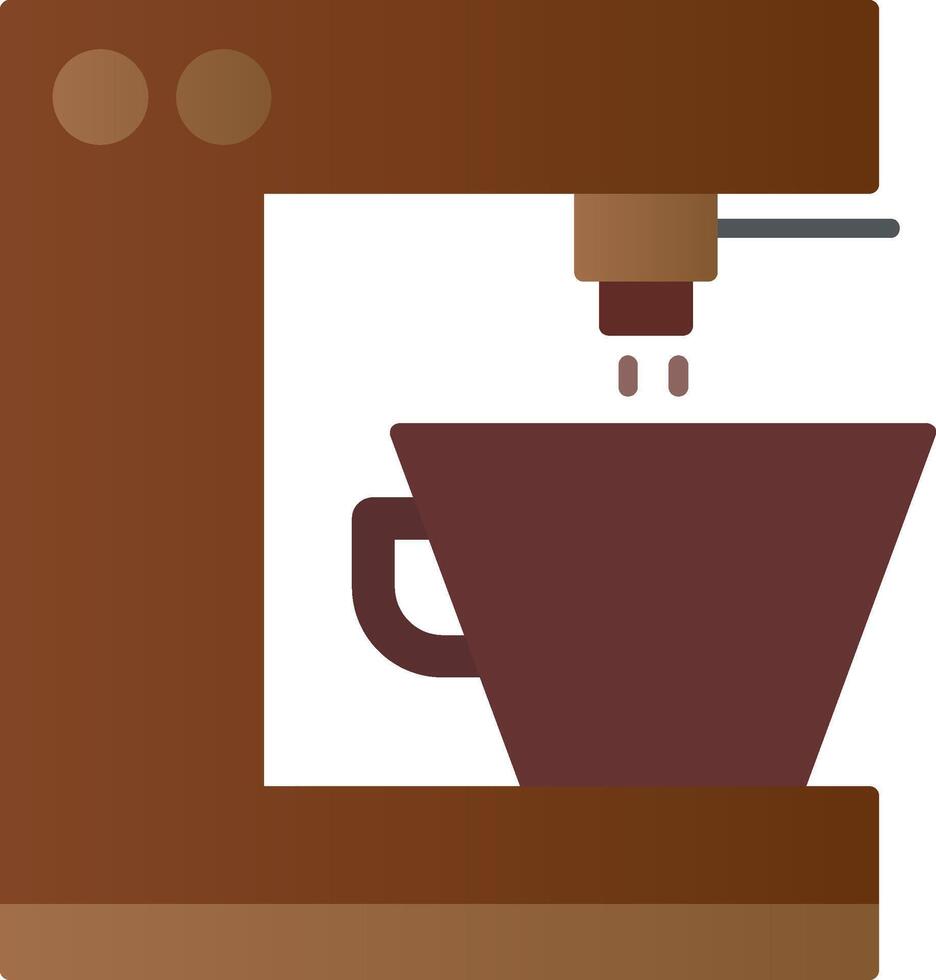 kaffe maskin platt lutning ikon vektor