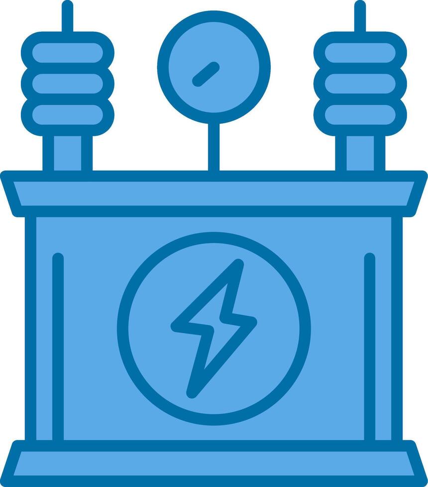 Leistung Transformator gefüllt Blau Symbol vektor